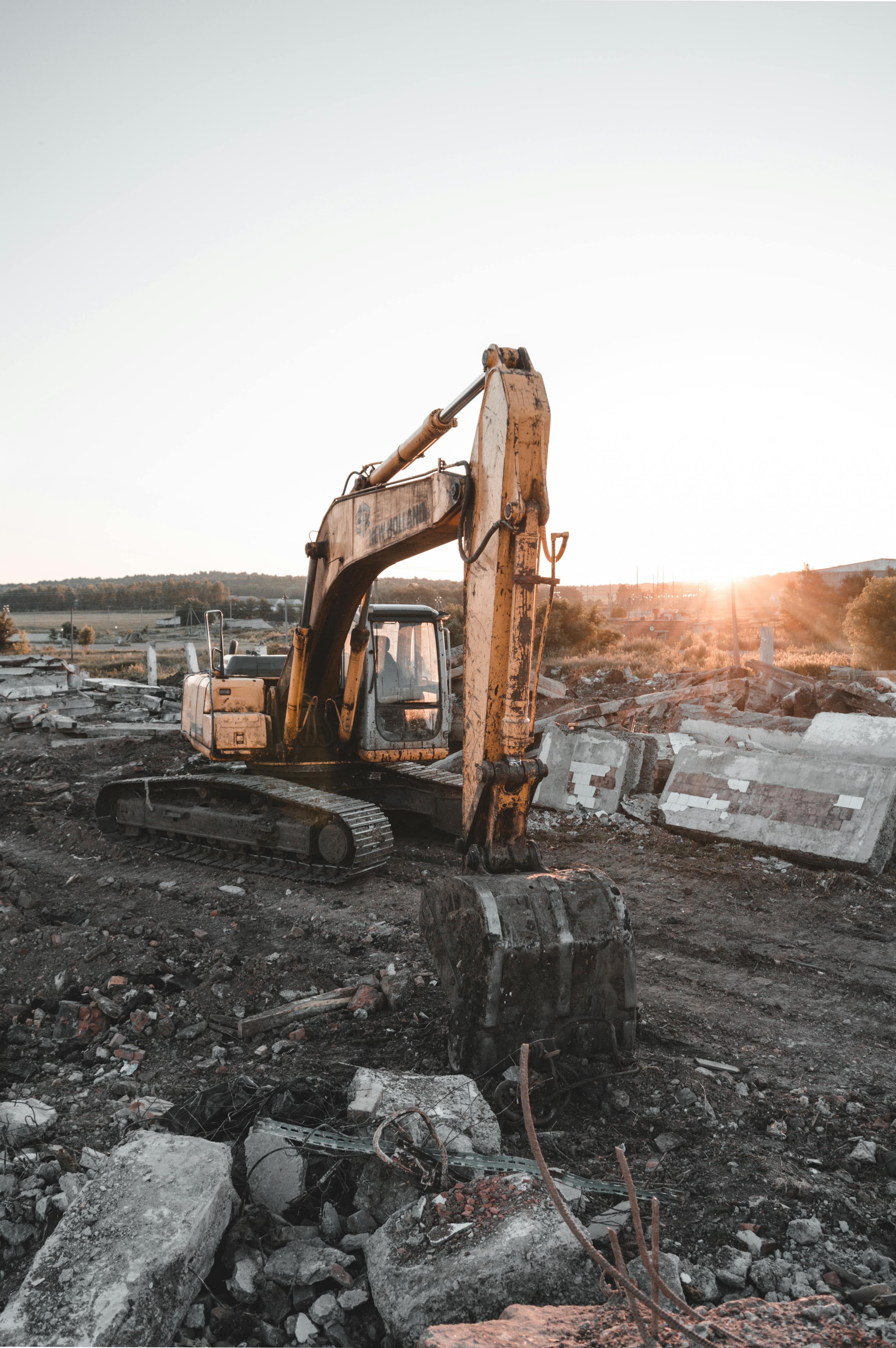 Heavy excavator working on a construction site